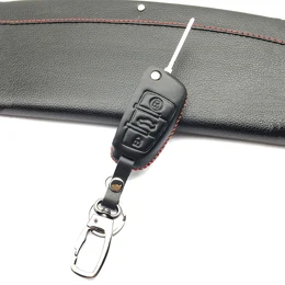 D-Style black 2 Горячая Распродажа Наивысшее качество кожаный чехол ключ чехол для Audi Q3 Q5 Sline A3 A5 A6 C5 A4 B6 B7 B8 TT 80 S6 C6 авто аксессуары - Название цвета: D-Style black 2