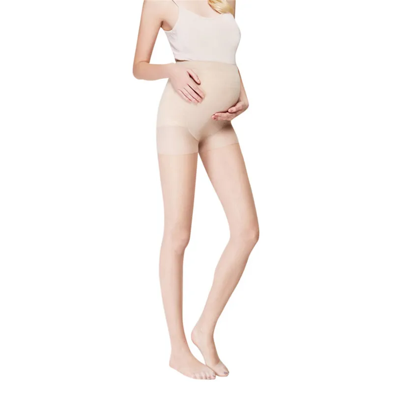 Beige Колготки для беременных; однотонные носки; Колготки для беременных; шелковые чулки - Цвет: Beige