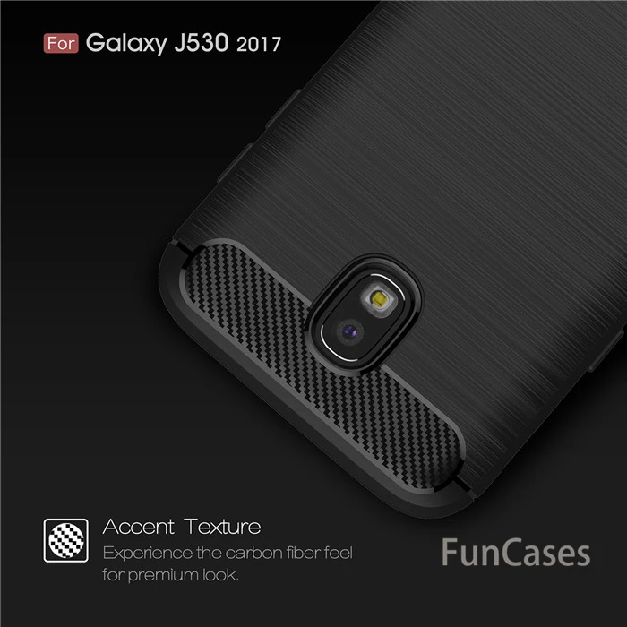 Для Samsung Galaxy J5 2017 SM-J530F чехол Гибридный матовый углеродного волокна Мягкий ТПУ