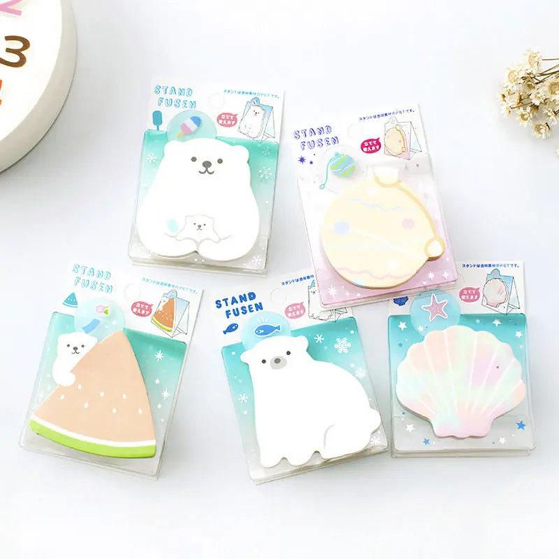 1 шт. Летняя серия polar bear Can stand memo pad Стикеры для заметок блокнот-стикеры Канцтовары papeleria школьные принадлежности для детей Подарки