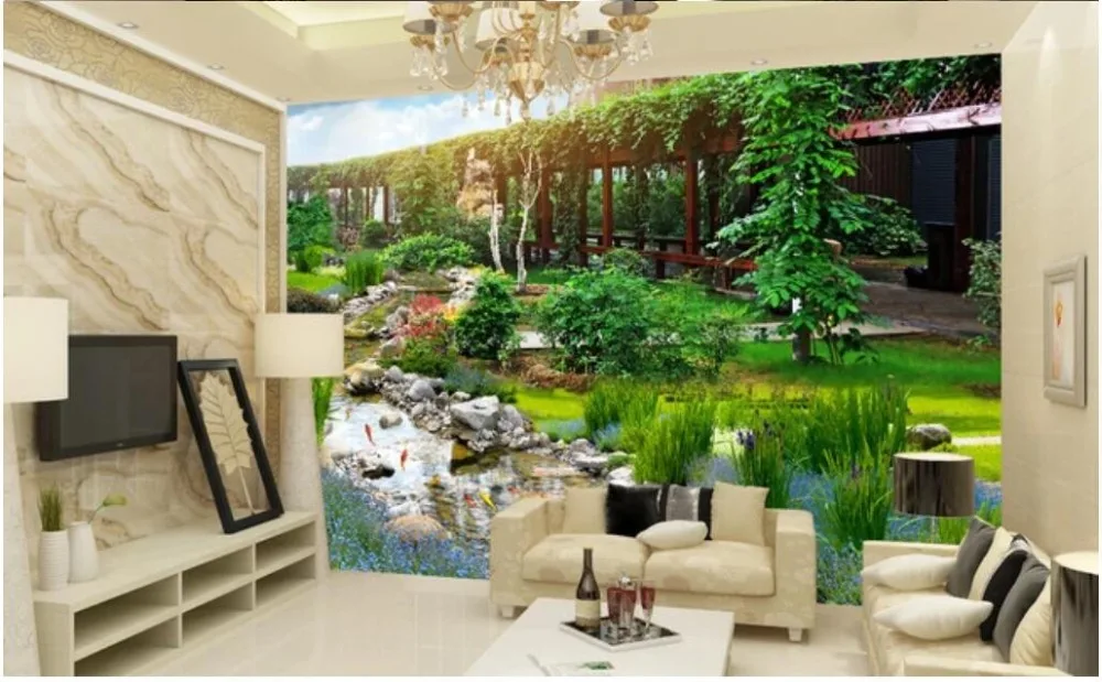 3d обои на заказ фотообои с изображением китайского сада парка пейзажа фона для