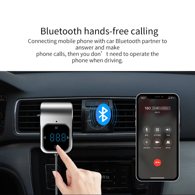 Bluetooth fm-передатчик Аудио Автомобильный MP3-плеер беспроводной автомобильный fm-модулятор громкой связи автомобильный комплект поддержка tf-карты