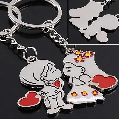 Хит! 1 пара подарочных брелоков для влюбленных металлические брелоки невесты