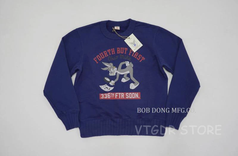Blue BOB DONG 336TH Bugs Толстовка с кроликами зимний мужской тяжелый пуловер в стиле милитари - Цвет: Blue