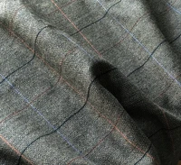 british coffee high end retro pure wool tweed fabric skin color plaid coat cloak windbreaker cloth