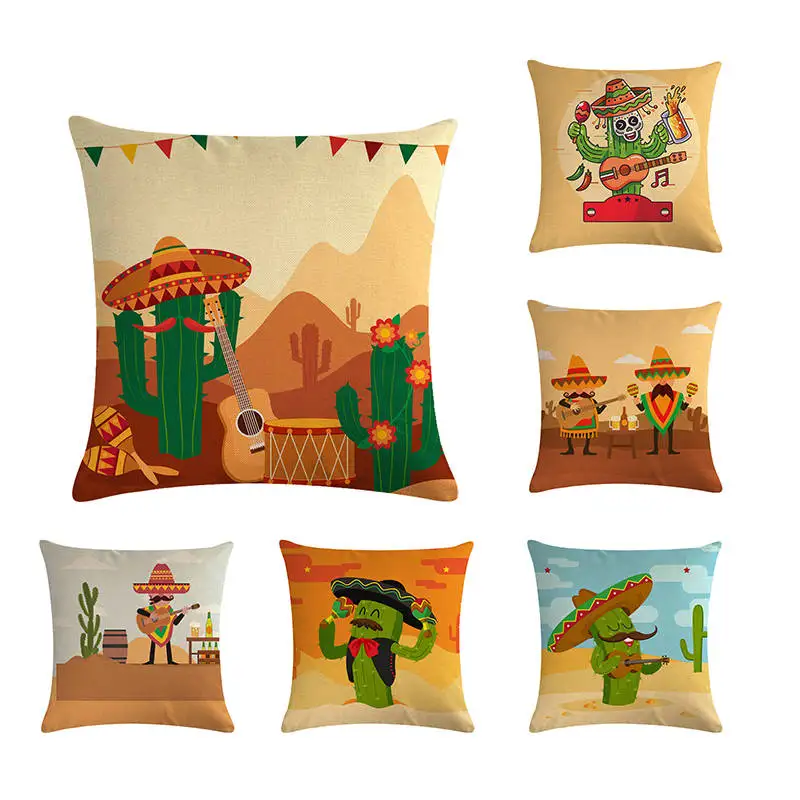 

Ковбойские суккуленты, искусственная Обложка, льняная, хлопковая, прекрасная, тропическая, зеленая, растительная, наволочка для дивана, дом...