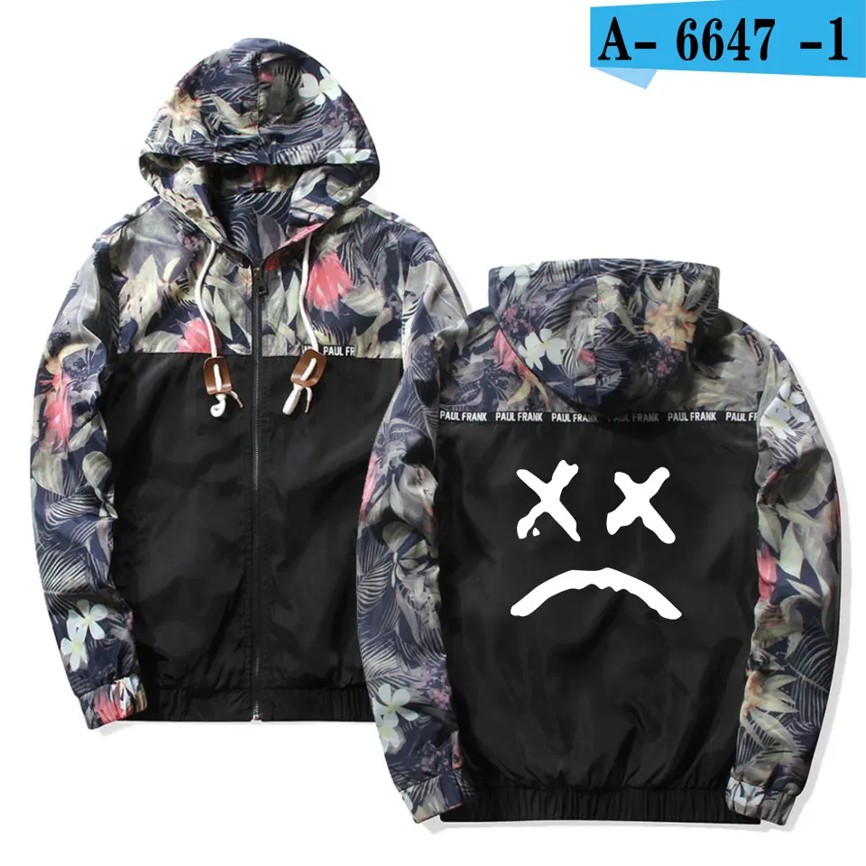 black Frdun Tommee Lil Peep Sad куртки с капюшоном ветровка мужские куртки пальто толстовка мужская хип-хоп на молнии легкие куртки бомбер - Цвет: black