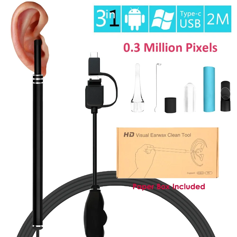 3 в 1 USB-эндоскоп для чистки ушей 5 мм