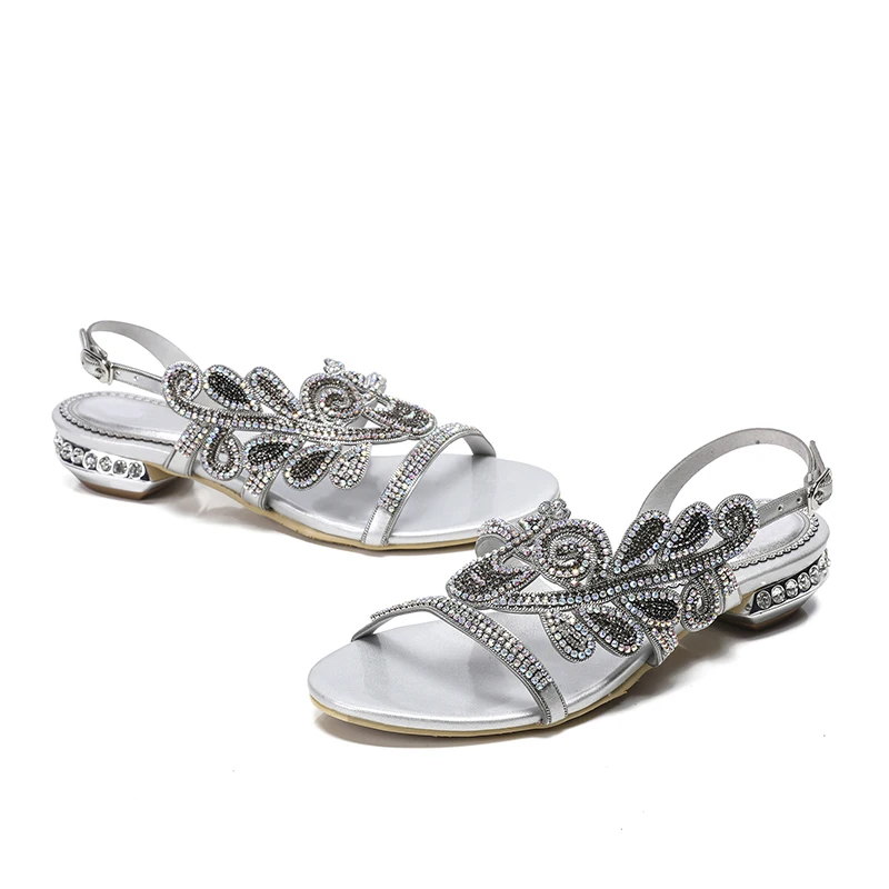 Удобные летние босоножки на плоской подошве фиолетовые Свадебные вечерние туфли