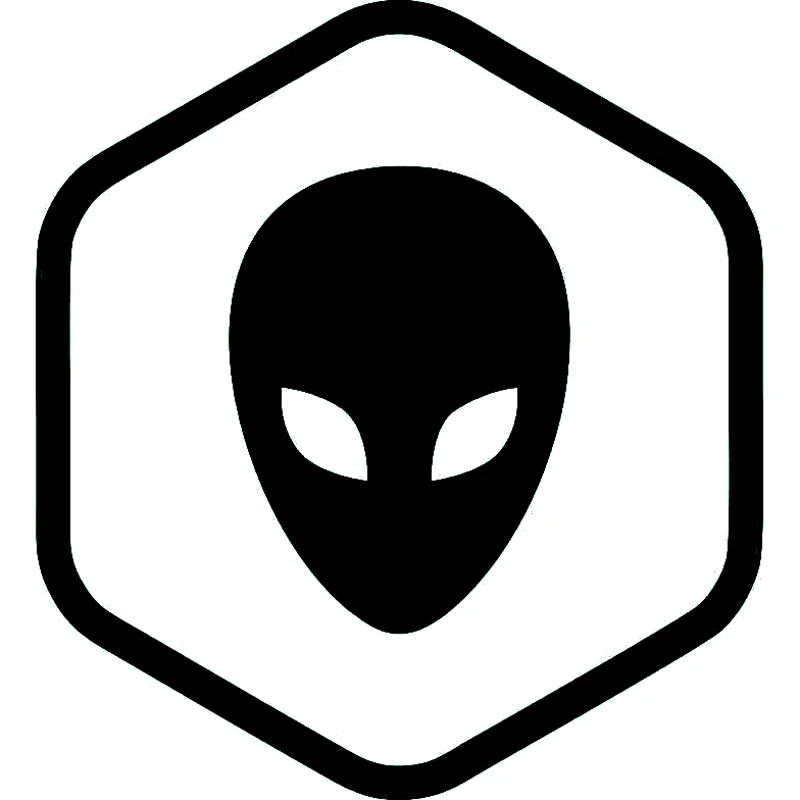 

11.8cm*12.9cm Cartoon Outline Alien Hexagon Vinyl Decal Car Window Stickers Black/Silver S6-3385