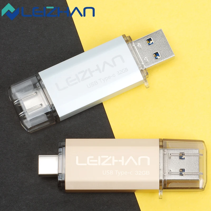 LEIZHAN TYPE-C USB флеш-накопитель 128 ГБ 3 0 Флешка фотостудия 64 16 Гб Type C карта памяти для