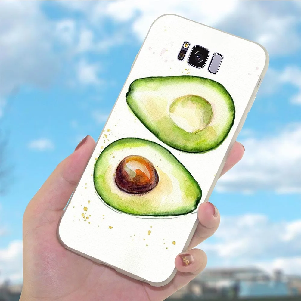 Мягкий чехол для телефона из ТПУ Samsung Galaxy A3 авокадо с милыми фруктами A5 A6 Plus A7 A8 A9 A10