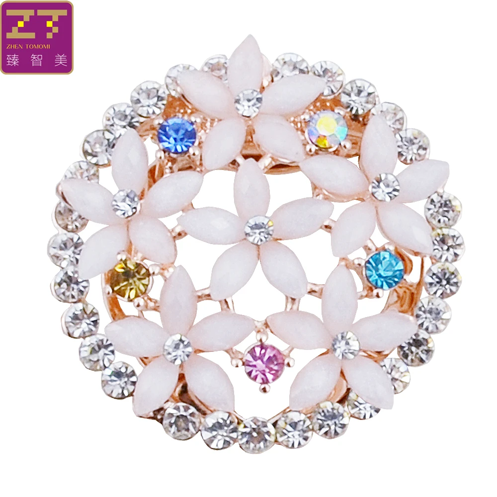 Zhen томоми Геометрия простой Стиль сладкий круглый горный хрусталь брошь Шпильки