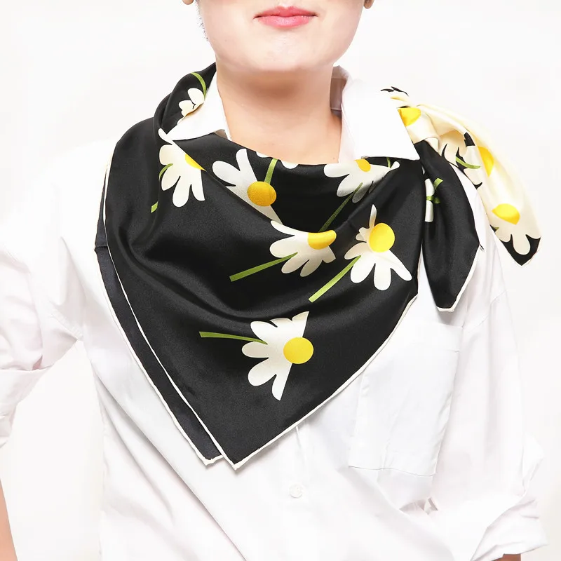 Квадратный шарф из 100% шелка новый стильный модный Шелковый 2 цвета брендовый