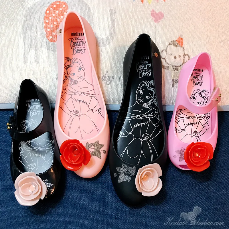 Mini Melissa/Новинка 2019 года Брендовые женские прозрачные сандалии с цветами женская