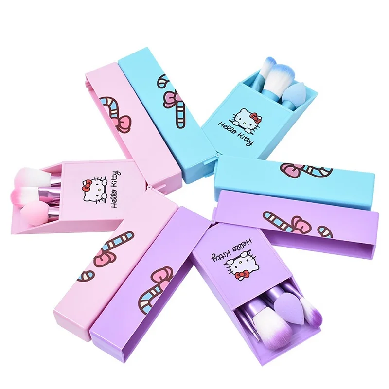 Для девочек подростков милая Пижама Hello Kitty Пижамный набор кистей для макияжа в