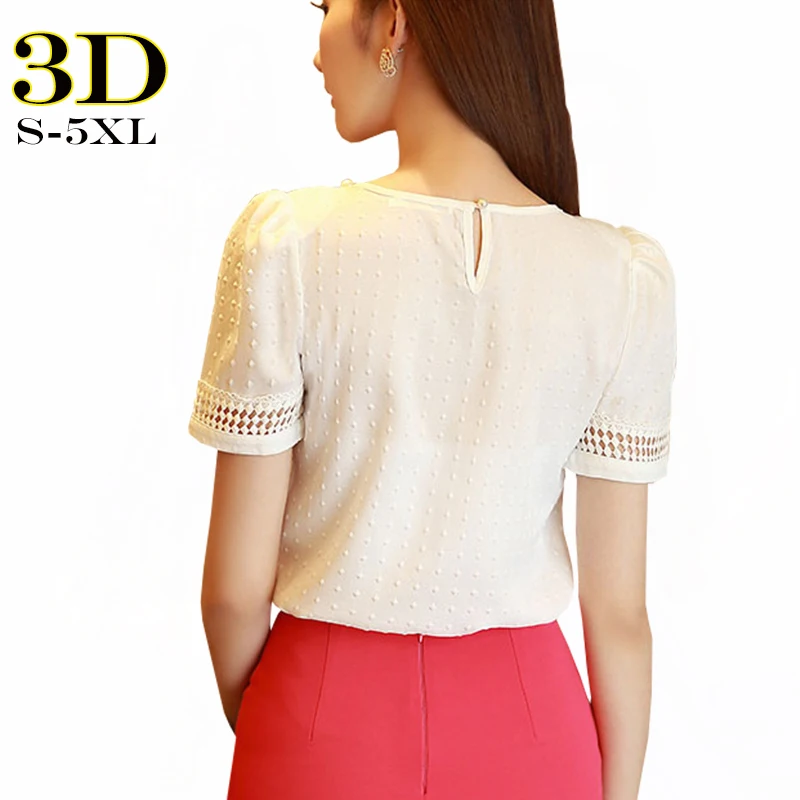 Женская шифоновая блузка с объемным кружевом топы бисером модная одежда в