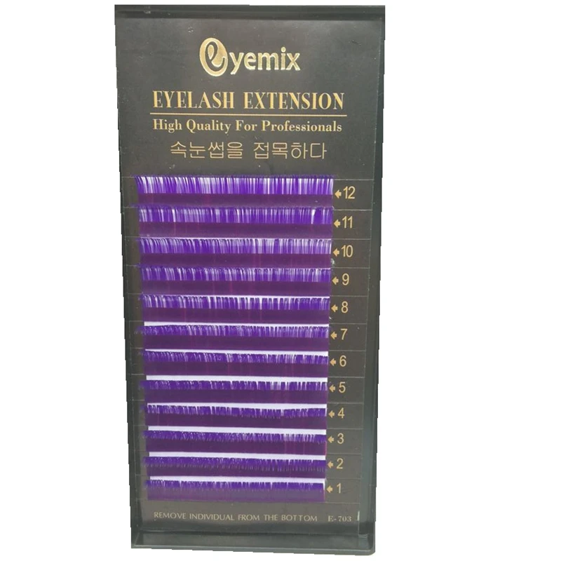 Ресницы Eyemix Mink Lash Purple высокого качества, индивидуальное наращивание ресниц цвета 0,15 мм C-завиток, цветные ресницы, бесплатная доставка.