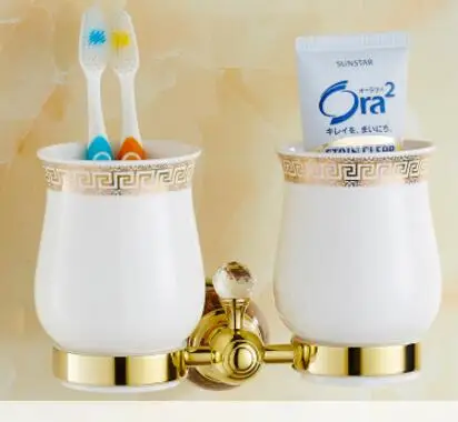 Аксессуары для ванной комнаты 2016 роскошный медный стакан и подстаканник зубной