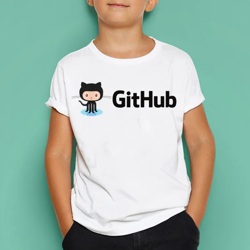 Топы для девочек и мальчиков с надписью Geek Programmer Github принтом в виде социальных