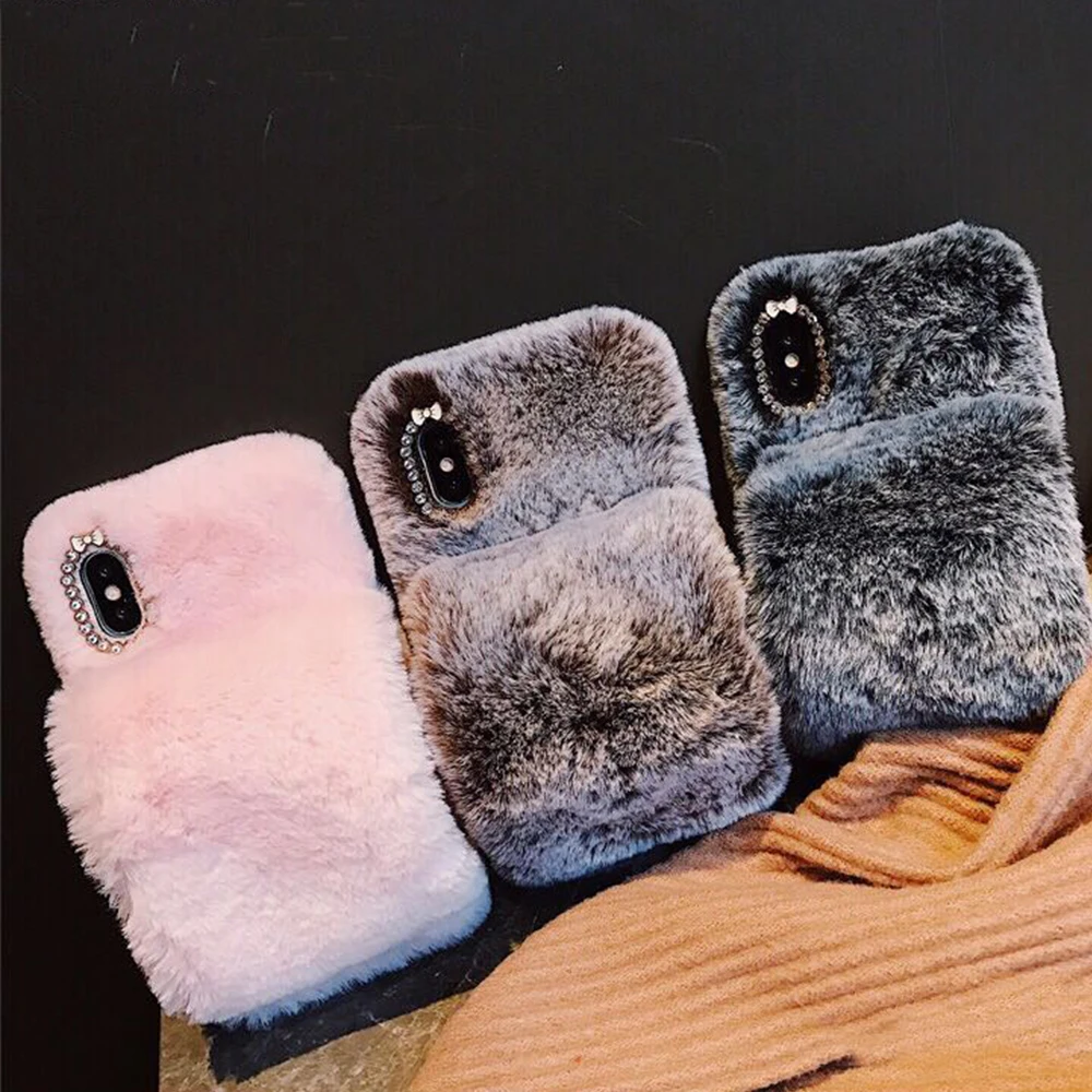 Winter Fur Case For iPhone X XS Max XR Luxury Flurry Phone Cases 7 8 6S 6 Plus Girly Cute Cover Accessories |