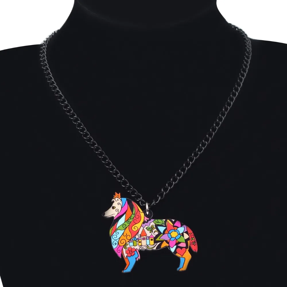 Bonsny брендовые Ювелирные наборы акриловая кайма грубое ожерелье с собакой колли