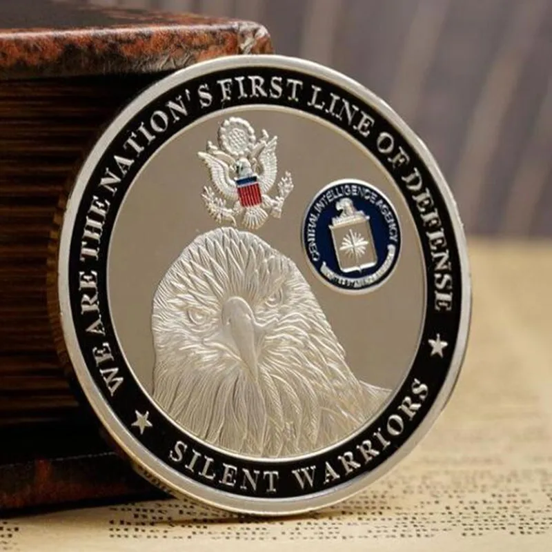 100 Pcs Silent warriors coins freedom Star Spangled bald eagle badge silver plated 40 mm souvenir collectibel decoration coin | Дом и сад