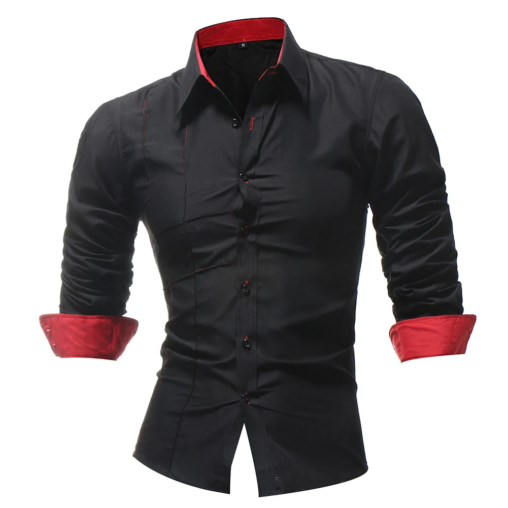 HEYKESON Brand 2018 High-Quality Fashion Male Shirt Long-Sleeves Tops Solid Color Mens Dress Shirts Slim Men M-4XL | Мужская одежда