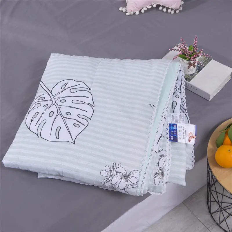 Leaf Pattern Soft Skin-friendly Summer Duvet Washed Cotton Thin Quilt Children Adults Duvet Pillowcase Wholesale(200x230cm