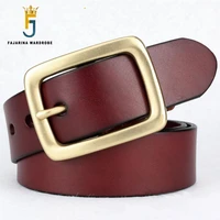 fajarina cowhide genuine leather mens pin buckle belts for men luxury brand fashion jeans straped 38mm wide freeshipping nw0144