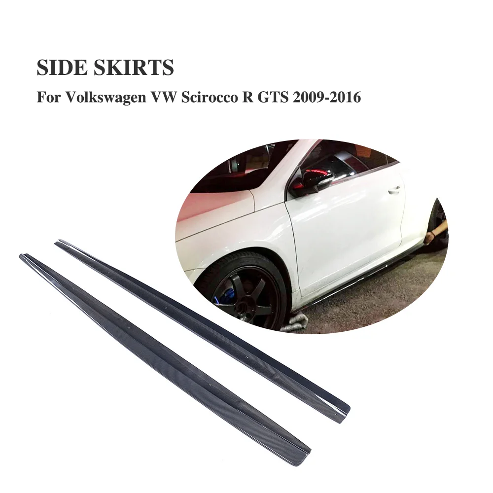 2 шт./компл. углеродного волокна сторона юбки для Volkswagen VW Scirocco R GTS 2009 2016 дверь