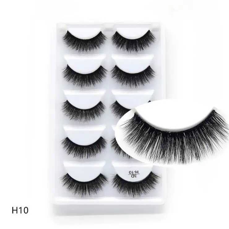 NEW 1/3/5 pairs Fake Mink Eyelashes 3D Natural False Eyelashes 3d Mink Lashes Soft Eyelash Extension Makeup Kit Cilios - Цвет: 10