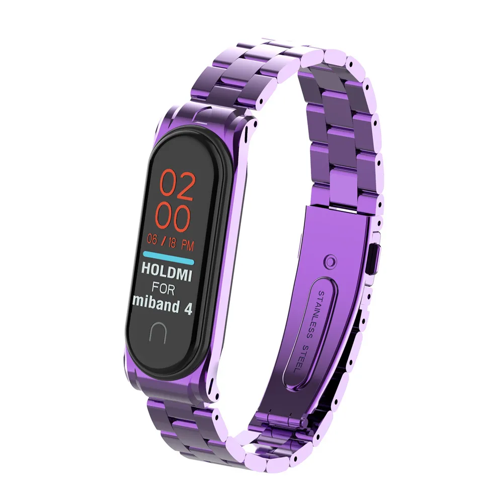 Умный Браслет Xiaomi Mi Band 4 модный ремешок для часов из нержавеющей стали сменный
