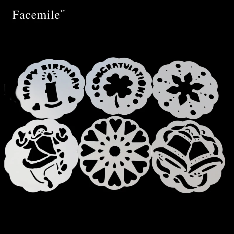 6 шт. декоративные трафареты для выпечки в виде снеговика|flowers fondant|cake stencilfondant cake