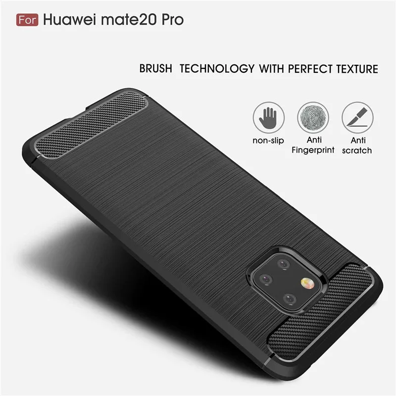 Чехол для телефона из углеродного волокна Huawei Mate 20 Pro чехол мягкого ТПУ задняя