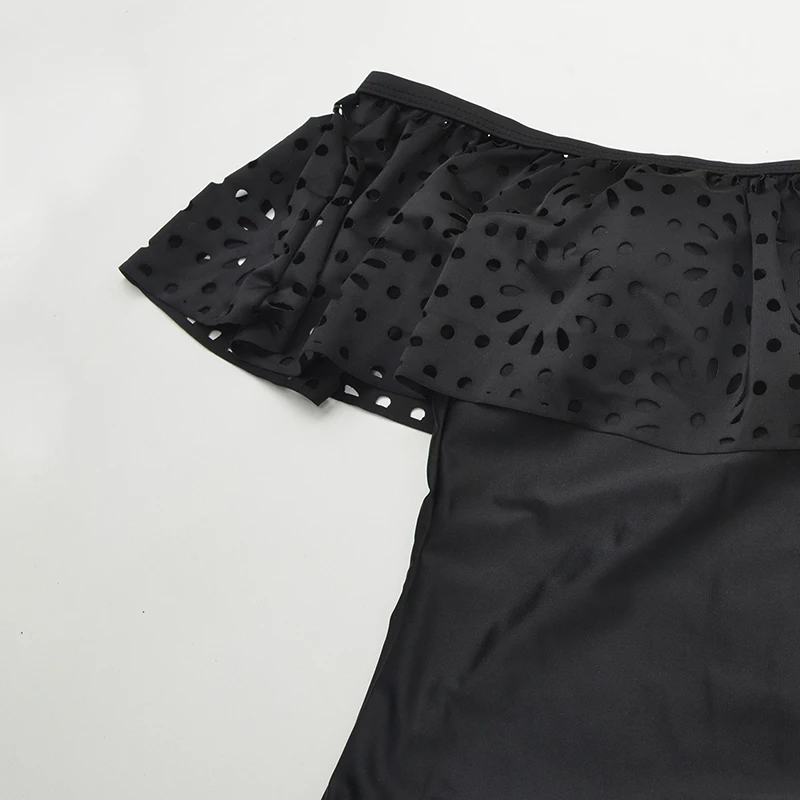 2018 Горячая новинка сплошной воланами купальник цельный женский открытая спина