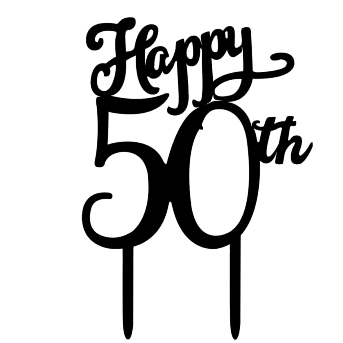 Счастливое 50-ое украшение для именинного торта акриловое 50-ое украшение торта