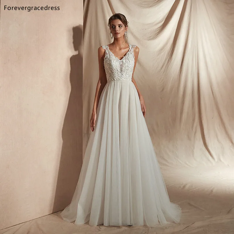 Forevergracedress реальные изображения винтажные Свадебные платья 2019 трапециевидные