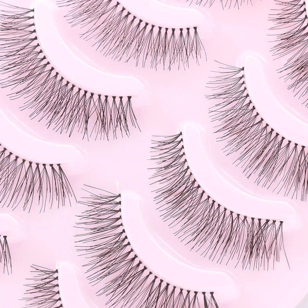 Накладные ресницы для макияжа 5 пар тонкие черные накладные наращивания вечерние