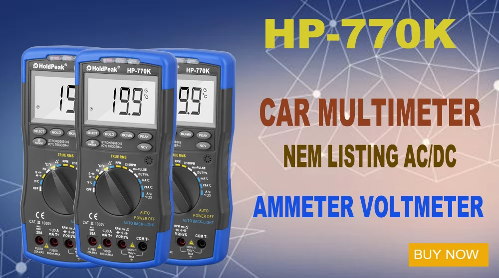 HoldPeak HP-770K Цифровой Автомобильный Мультиметр Автомобильный анализатор двигателя Hanhold тестер Диод/HFE/NCV/непрерывность зуммер измерительный инструмент