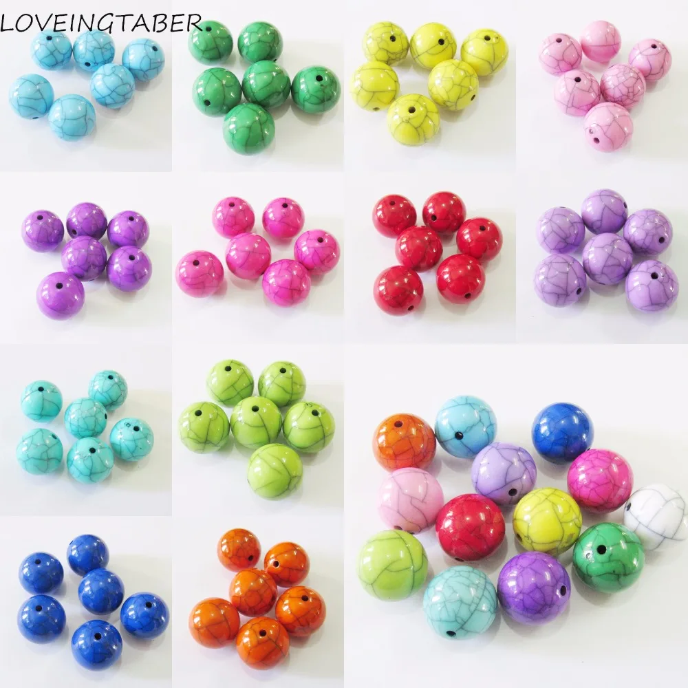 (Выберите цвет на выбор) Оптовая продажа крупных акриловых твердых бусин 12 мм и 20