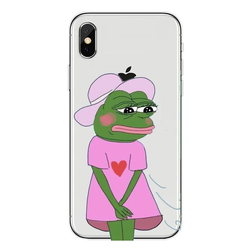 Для iPhone 11 7 7Plus 6S 6Plus 8 8Plus XS MAX XR SE Pepe Memes Sad Frog Мягкий ТПУ чехол для телефона Модный
