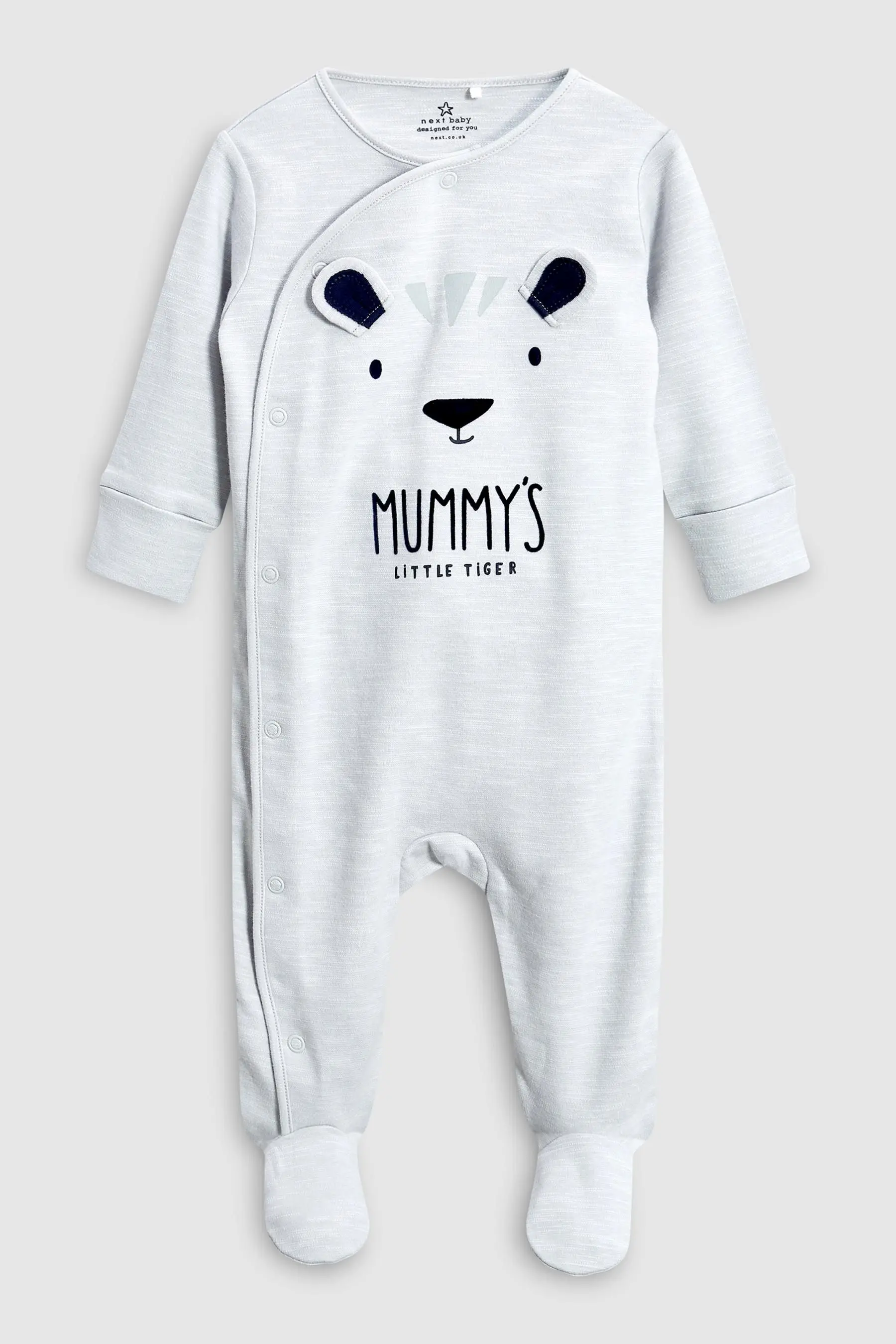 Серый Великобритания новорожденных девочек мальчиков папа мама Babygrow пижамы комбинезон - Цвет: Серый