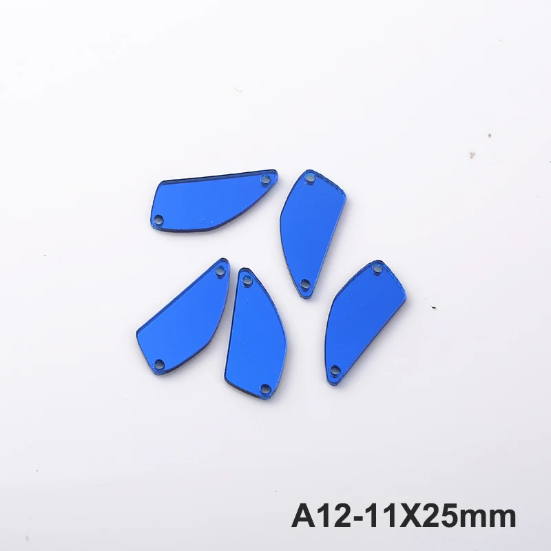 Blue-11X25cm RESEN 30 шт смешение цвета камень для пришивания Пластиковые акриловые зеркальные камни плоская задняя пришивка камни с отверстиями для платьев - Цвет: Blue-11X25cm