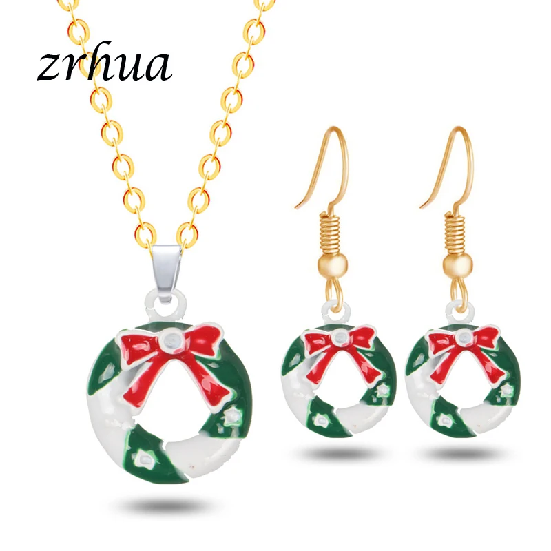 ZRHUA DIY Рождественский колокольчик ожерелье серьги набор Санта Клаус