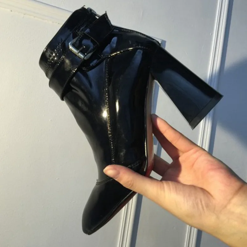 ASILETO/весенние Ботильоны на каблуке с заостренным носком и пряжкой обувь из