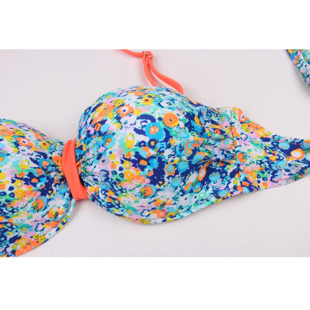 2019 женский новый пуш-ап купальник бикини с хомутом винтажный Племенной цветочный