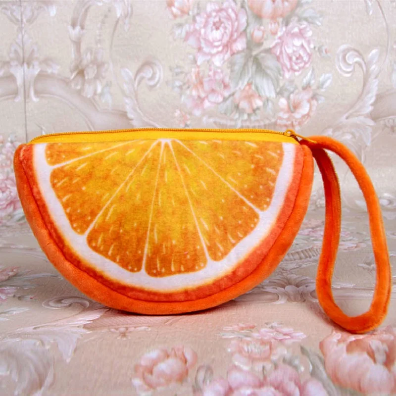 Женский Миниатюрный Плюшевый Кошелек для монет с принтом фруктов милый кошелек
