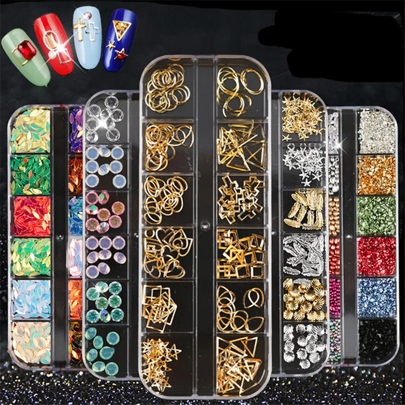 Новые аксессуары для маникюра полный набор заклепок в форме алмазный сплав масло