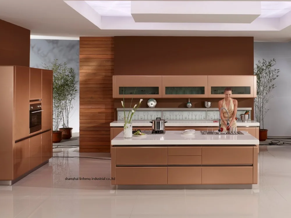 

High gloss/lacquer kitchen cabinet mordern(LH-LA056)